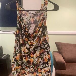 Floral Sleeveless Top - Black and Yellow